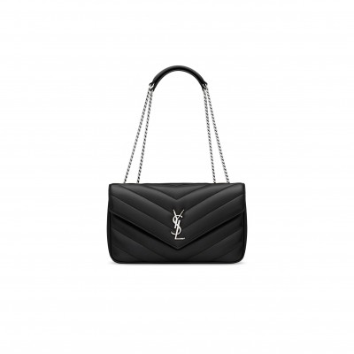 YSL LOULOU MEDIUM IN MATELASSÉ LAMBSKIN 801439AAE4Y1000 (29*17*8cm)